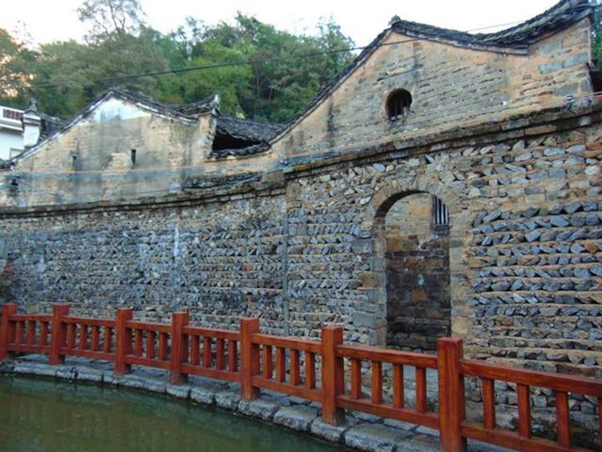 Sunset view of village