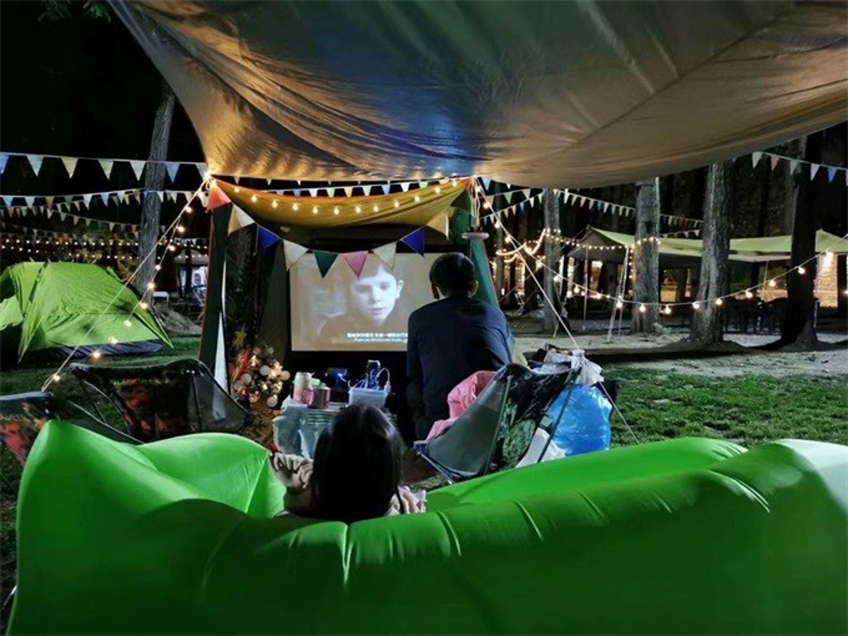 BBQ dinner at campsite