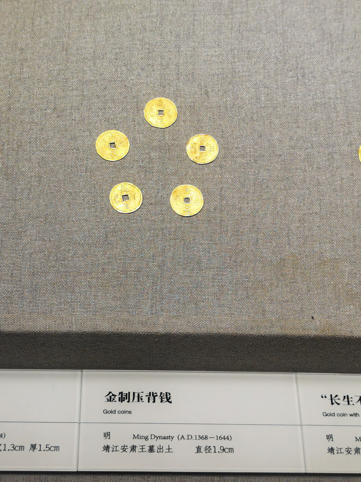 Ancient gold coins exhibit