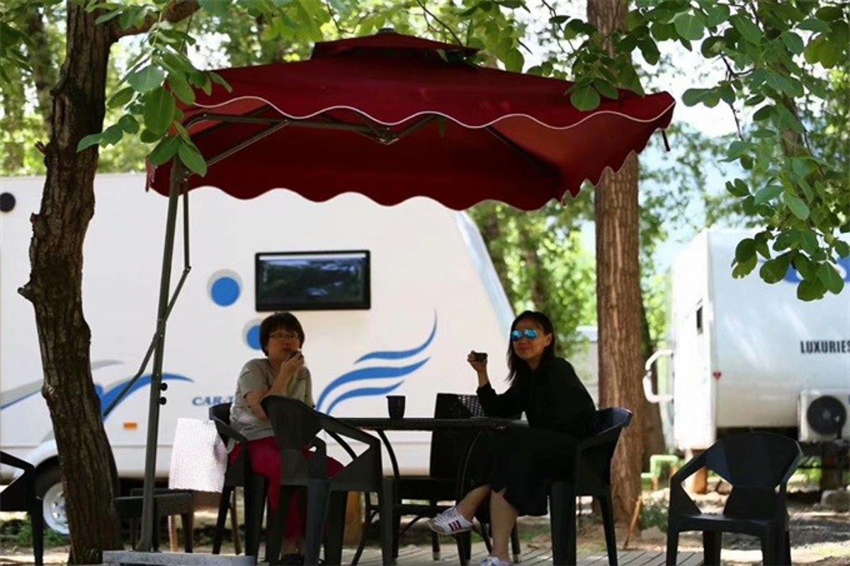 Peaceful camping scene