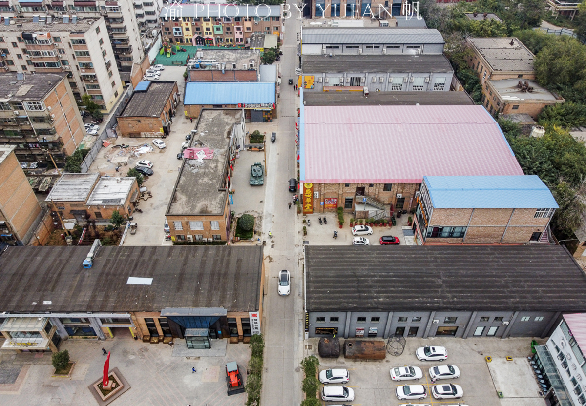 Vintage industrial equipment on display