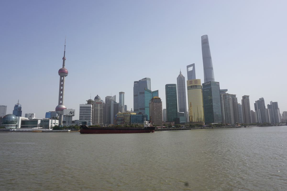 Shanghai skyline from the river