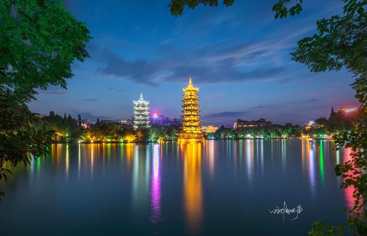 Intricate murals inside the Moon Tower