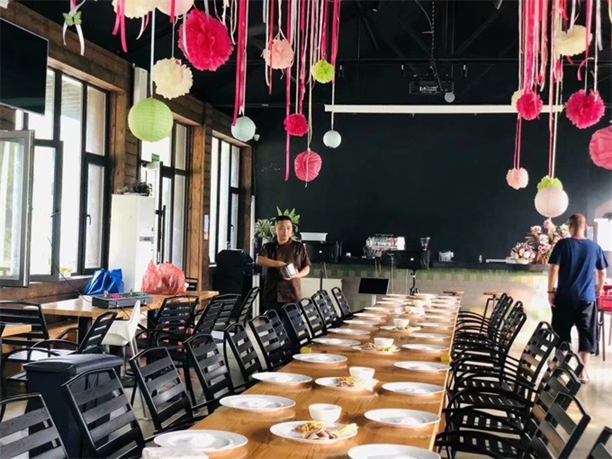 Morning view of tents