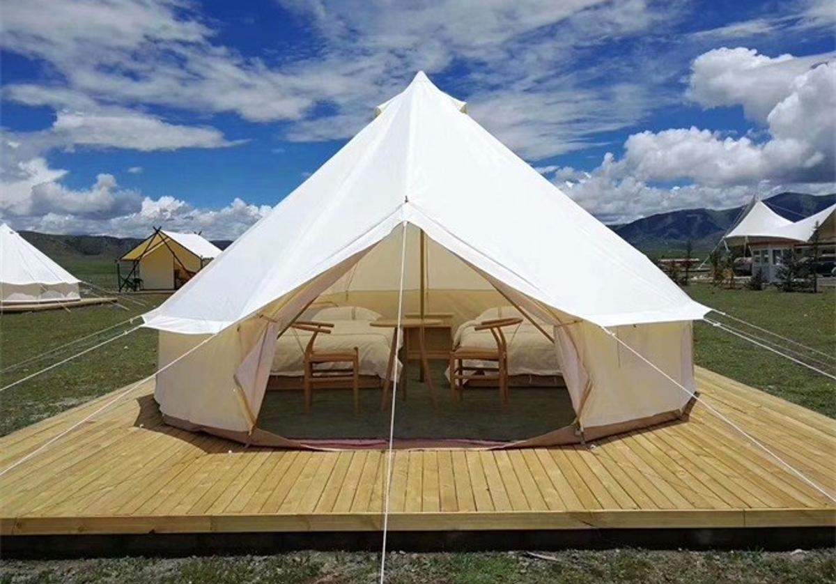 Camping tents in the evening