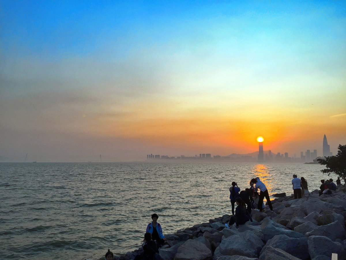 Sunset over Shenzhen Bay