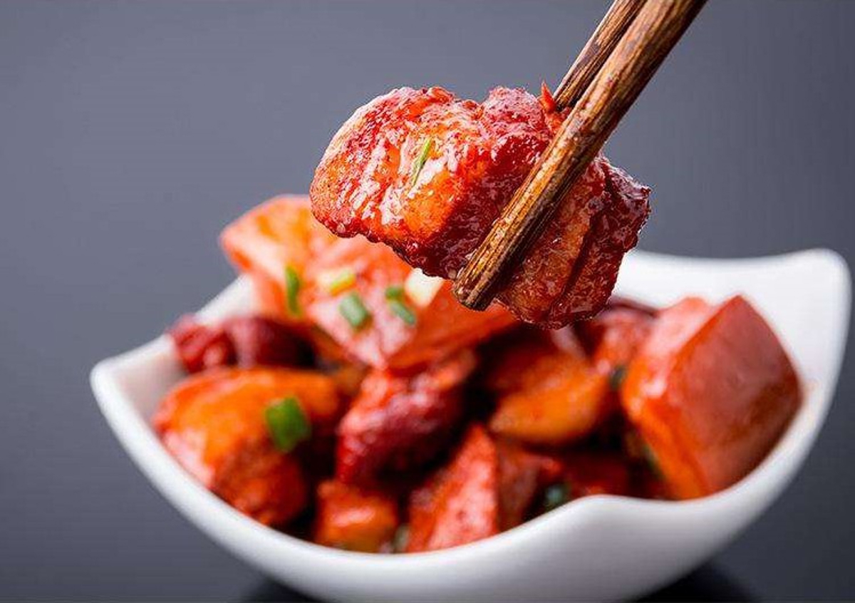 Mao's Braised Pork close-up