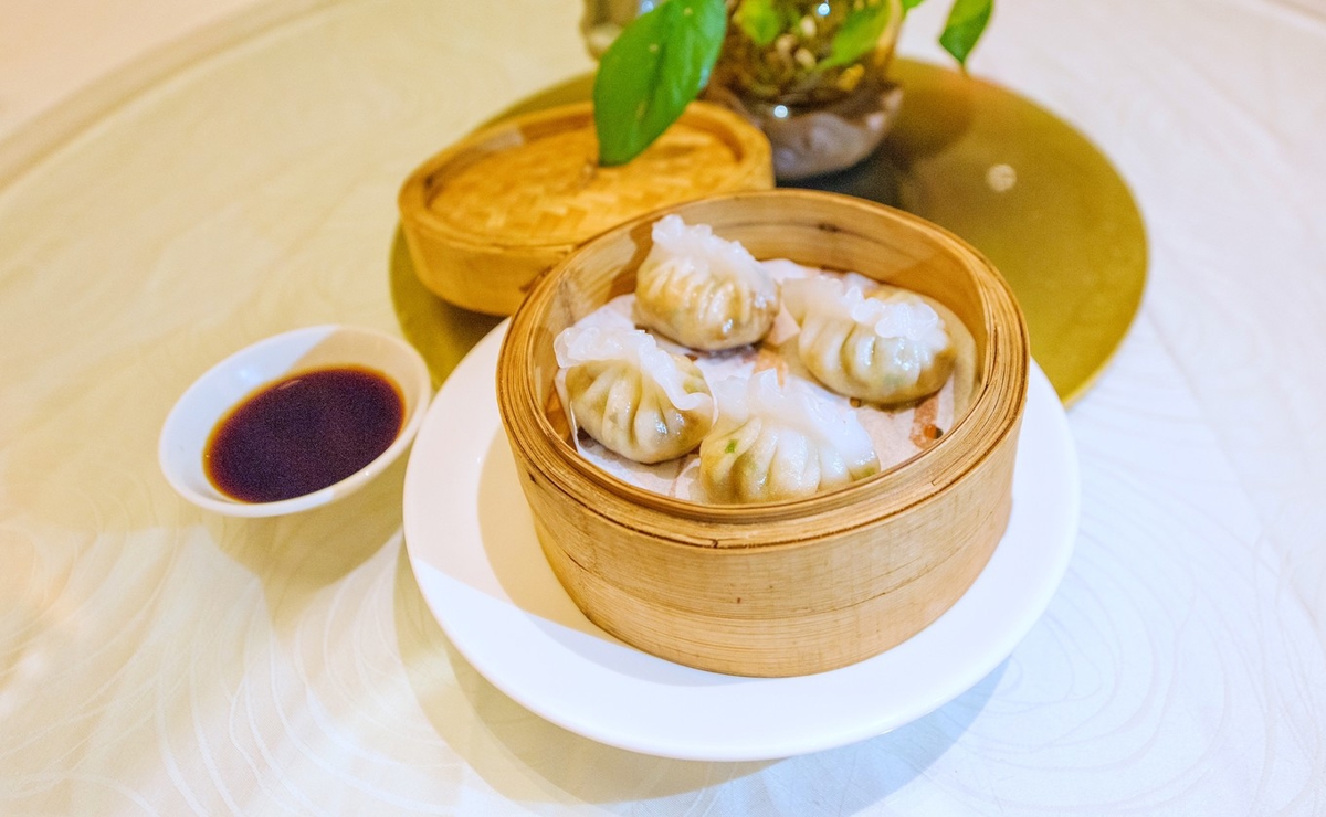 Salt-baked chicken served