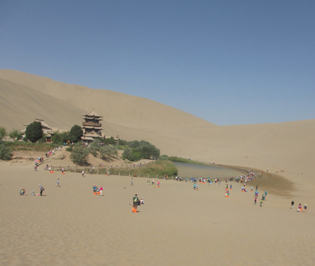 The iconic crescent-shaped oasis