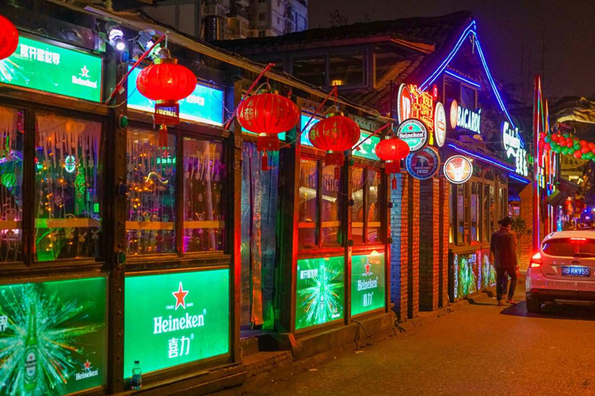 Bar street neon lights