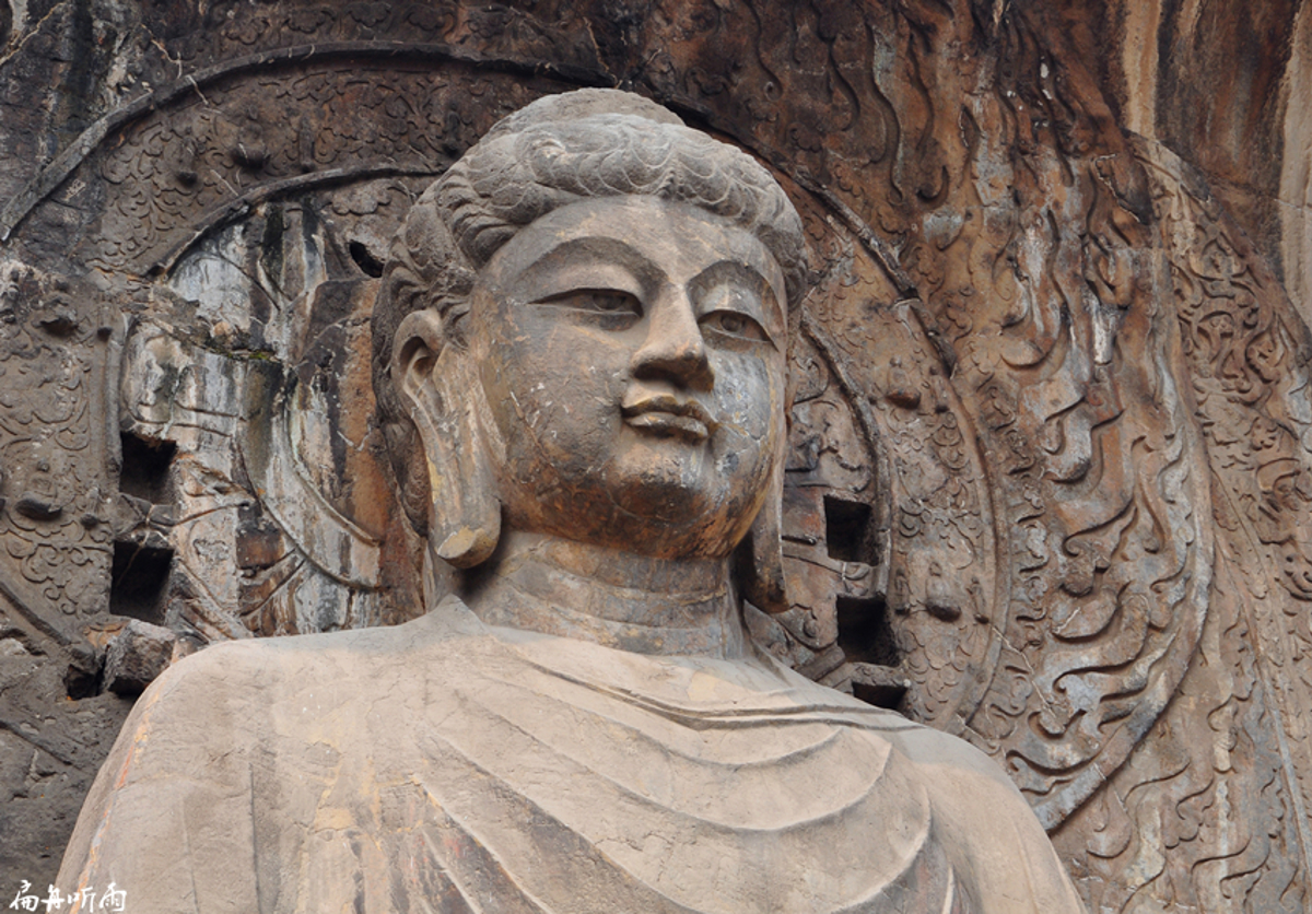 Close-up of Buddha's serene face