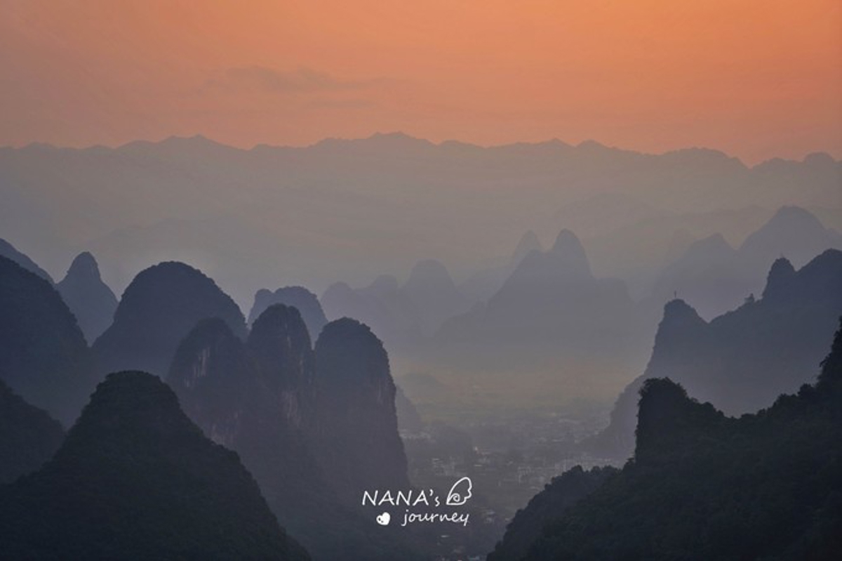 Golden sunrise over mountains